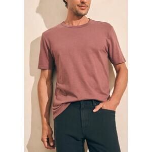 NWT Faherty Sunwashed Tee Shirt Short Sleeve In Plum Wine Size Medium
